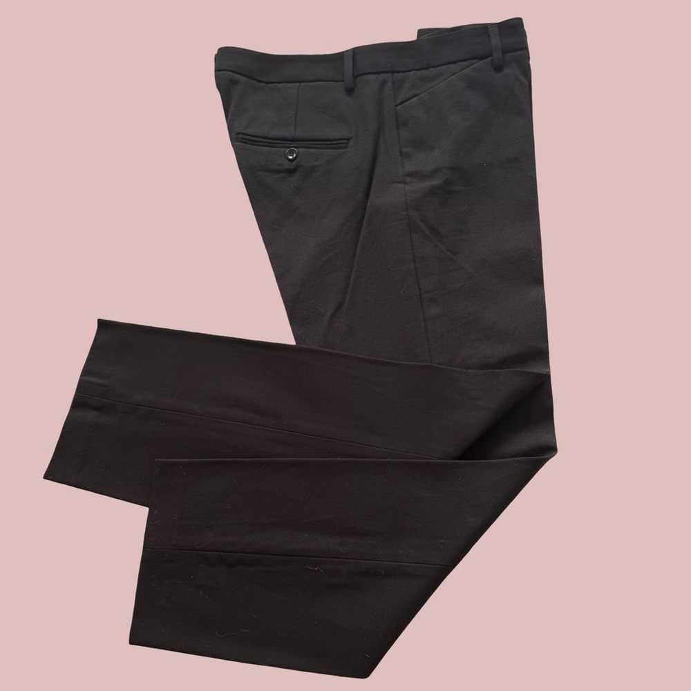 GAP Black Stretch Twill Cropped Flat Front Trousers